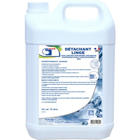 DETACHANT LINGE Agent antigras pour tous les textiles.