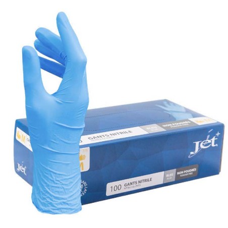 GANTS NITRILE BLEUS NON POUDRÉS
